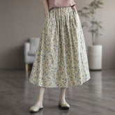 Women’s Floral Cotton Printed Skirt – Artistic Washed Casual Summer Skirt | Lovana UK